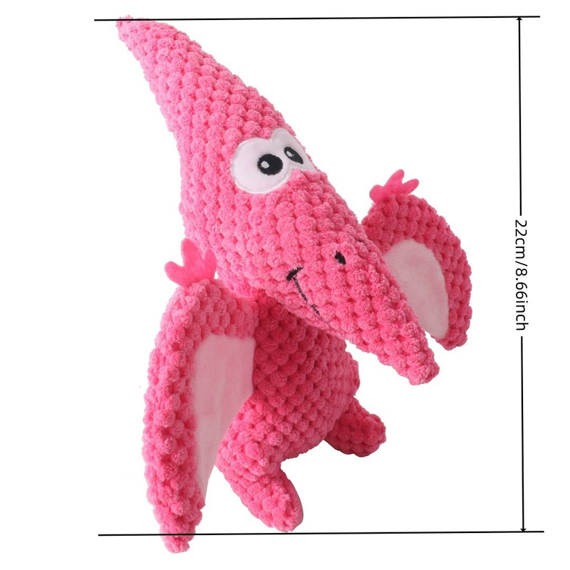 Plush Stuffed Pterosaur Dinosaur Pet Toy With Paper Wings And Sound Making Dog Toy_voghion.com