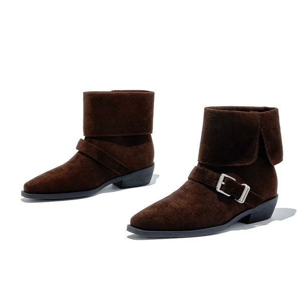 Retro Tassel Embellished Women's Midsole Boots With Exquisite Pleated Design, Paired With Metal Buckle Straps And Tassel Pendants_voghion.com