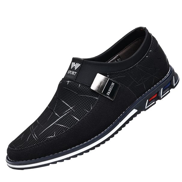 DM32863 Mikrofaser Herren Freizeitschuhe Schwarzer Druck auf schwarzem Stoff, Größe wählen und Verkäufer mitteilen_voghion.com