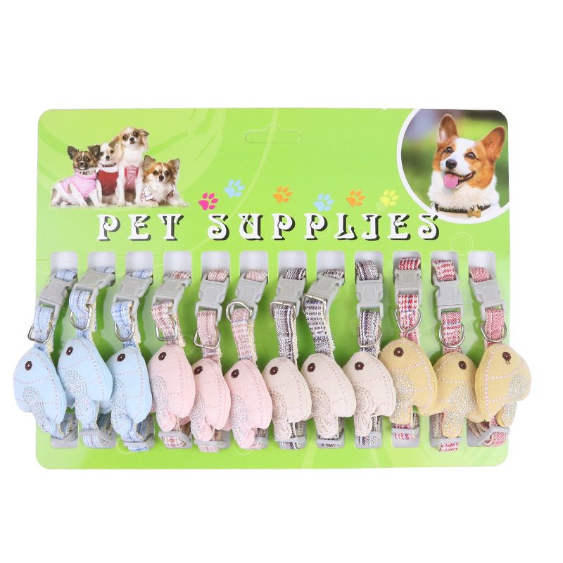 New minimalist small fish shaped cat collar multi color random pet tie_voghion.com