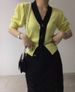 Women's outer wear slim knitted cardigan short-sleeved jacket for women_voghion.com