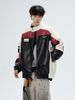 Combinaison de moto américaine en cuir PU pour homme, style automne, patchwork, col montant, style aviateur_voghion.com