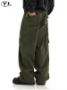 Pantaloni da uomo American Vintage pantaloni cargo a gamba larga da uomo a vita alta tinta unita tasche multiple jogging primavera larghi_voghion.com
