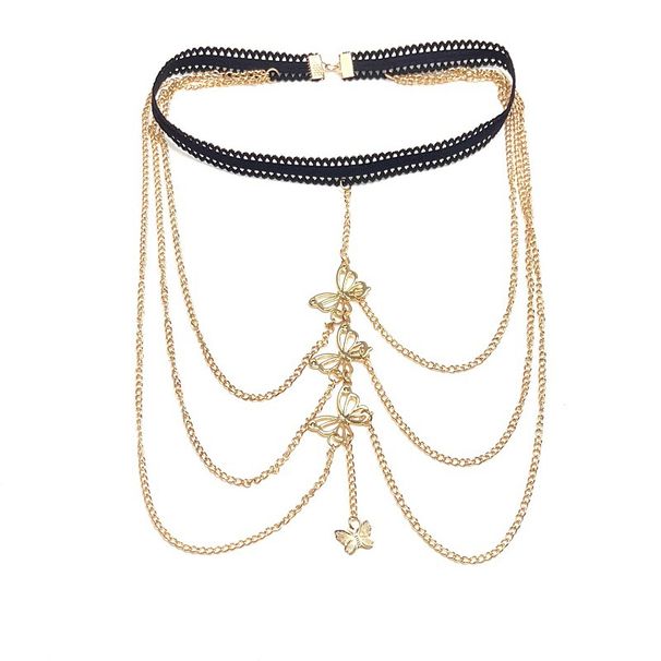 Sexy Thigh Elastic Multi-layer Butterfly Long Leg For Women Fashion Body Chain_voghion.com