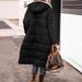 Women's Reversible Long Winter Coat – Thick Fleece Lined, Oversized Hooded Parka With Pockets (Black, Coffee, Grey, Caramel, Burgundy)_voghion.com