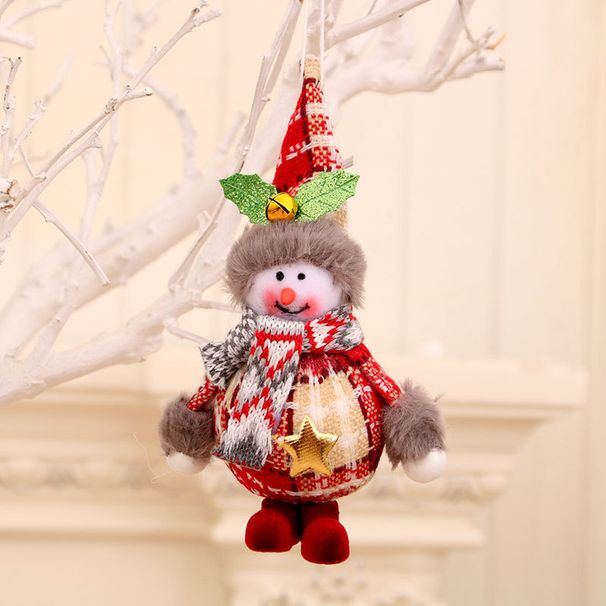Festive Christmas Tree Ornaments Set - Soft Fabric Standing Figurines (Santa, Snowman, Reindeer, Bear) For Holiday Decor & Gifts"_voghion.com
