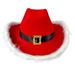 Cappello da cowboy western con cintura rossa nera e piuma di Natale, cappello da Babbo Natale, maniche, calze a rete_voghion.com