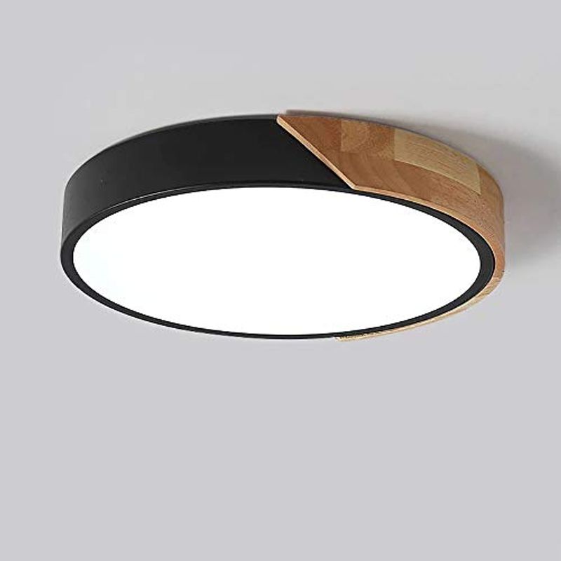 GOECO - LED-Deckenleuchte im modernen Design, Schwarz, 30 x 5 cm, warmes Licht 3000 K, 30 W, 220 V, geeignet für Zuhause, Büro oder Restaurant, einfach zu installieren_voghion.com