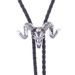 New Big Bull Head Shirt Chain Bolo Collar Rope Leather Necklace Long Tie_voghion.com