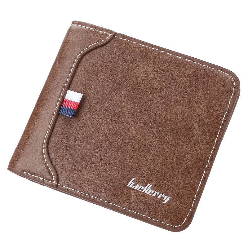 Men's Bags Men's Short Wallet Version With Multiple Card Slots, Three Fold Coin Purse, Youth Horizontal Wallet Card Holder For Men_voghion.com