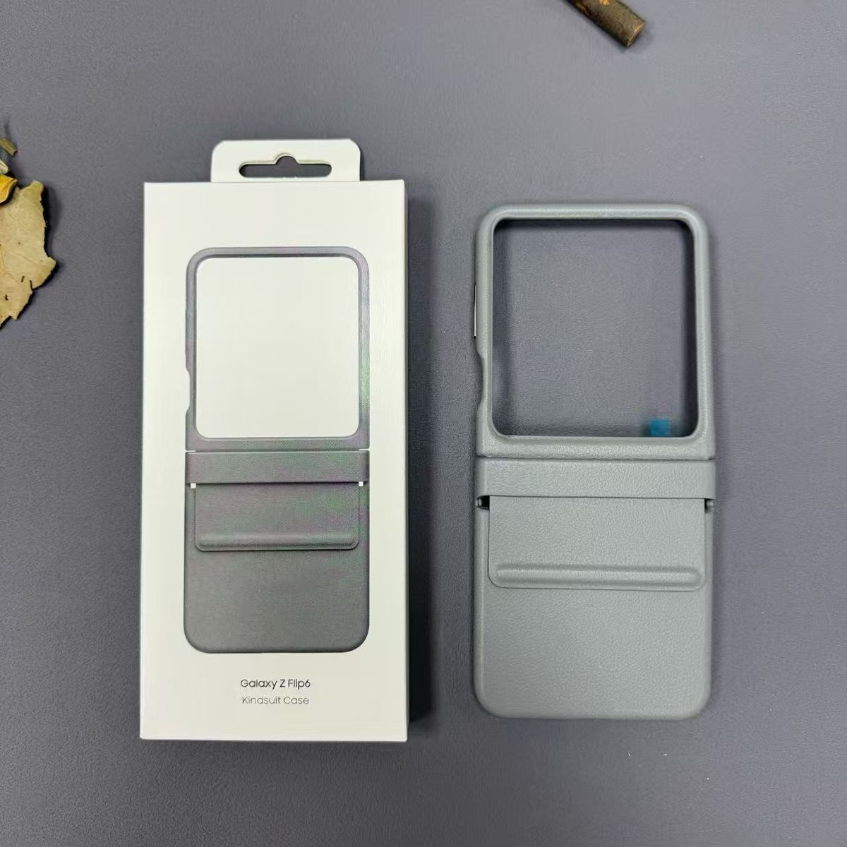 Suitable For Samsung 6 Leather Foldable Cover Galaxy Z Flip Phone Case Solid Color Business_voghion.com