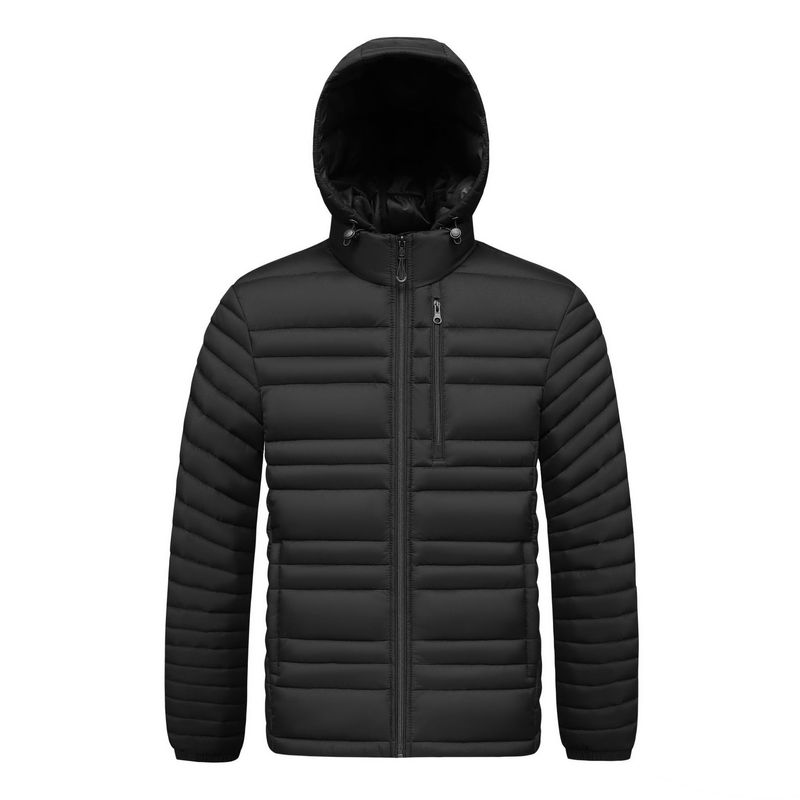Herrenbekleidung Winterjacke mit Fleecefutter und Kapuze und gestepptem Design, leichter, warmer Mantel für Outdoor-Aktivitäten (erhältlich in Kamel, Khaki, Grau)​_voghion.com