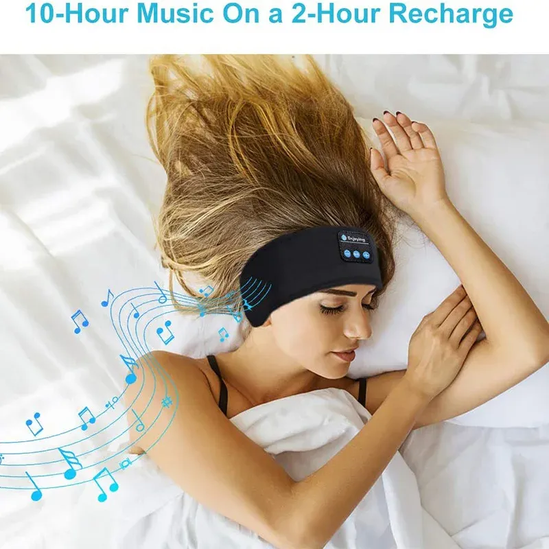 Casque d'écoute sans fil Bluetooth, bandeau de sport élastique sur l'oreille, écouteurs, musique, masque pour les yeux de sommeil, écouteurs sans fil_voghion.com