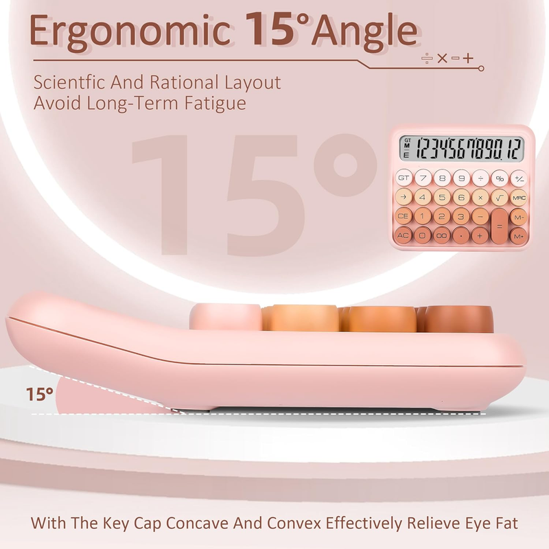 Mechanical Switch Calculator, Calculator With Large LCD Display Great For Everyday Life And Basic Office Work.with Battery_voghion.com