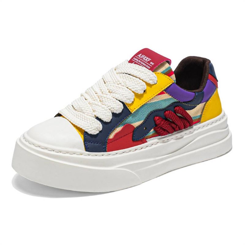 2025 Europees-Amerikaanse mode sneakers skateboardschoenen heren lage top veterschoenen dikke zool antislip slijtvaste hardloopschoenen_voghion.com