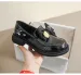 Women's Thick-soled Loafers For Spring And Autumn - Retro British Style - Small Leather Shoes With Black Bows - Soft Sole Sneakers_voghion.com