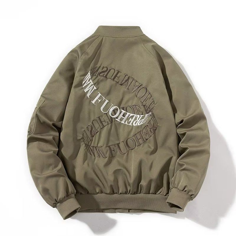 Man's clothing Hipster bomber Jacket Men's fashion embroidered cotton-padded baseball jacket Loose casual couple coat_voghion.com