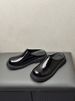 Special Offer Big Sale Genuine Closed Toe Men's Platform Thick Sole Casual Glossy Half Slippers Leather Without Heel_voghion.com
