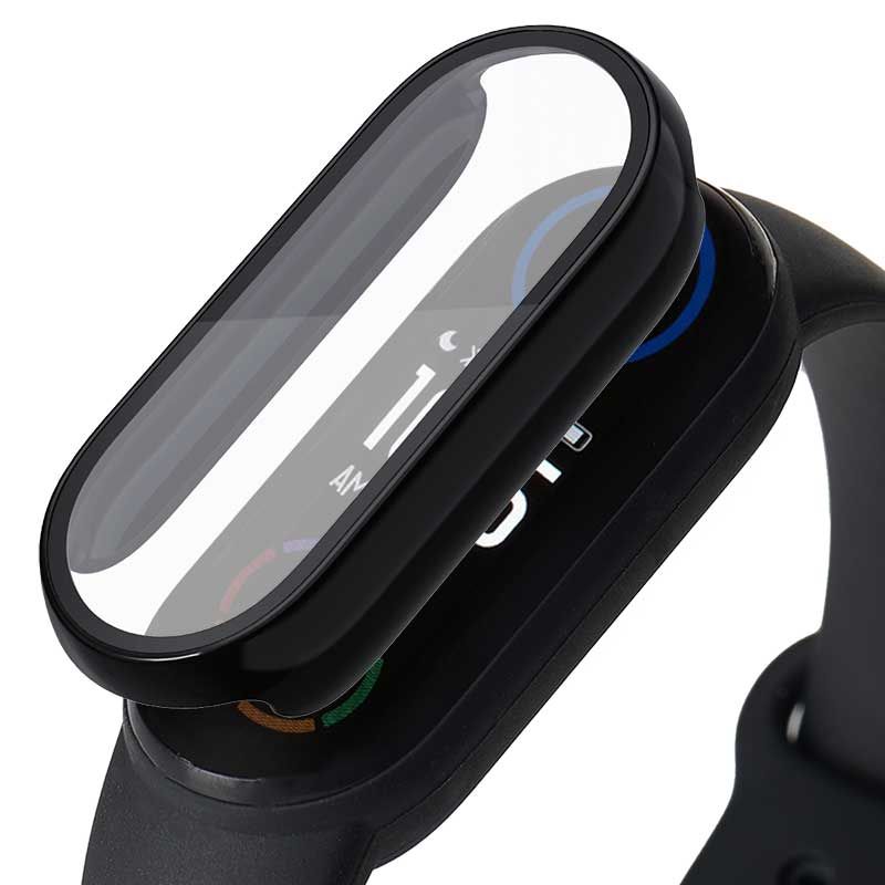 Datora korpuss + stikls Xiaomi band 7 Pretskrāpējuma vākam Rūdīta stikla aizsargs Miband 7 Shell pretskrāpējumu bufera piederumiem_voghion.com