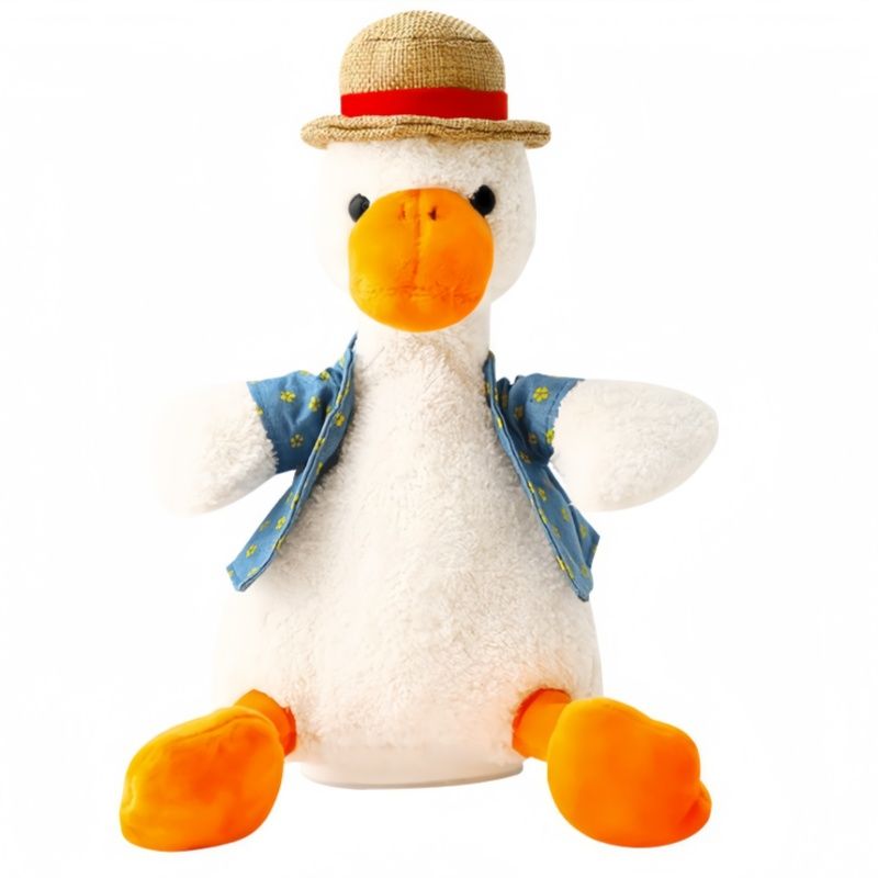 Nouveau jouet en peluche canard répété apprenant à parler enregistrement chant, jouets mâles et femelles jouet en peluche poupée canard répété_voghion.com