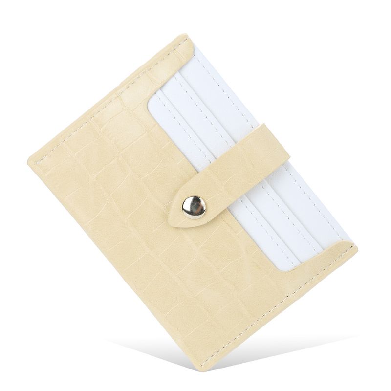 Baellerry Card Holder Women's New Crocodile Pattern Multi Card Slot Thin Buckle Card Holder Color Matching Mini Credit Card Holder_voghion.com