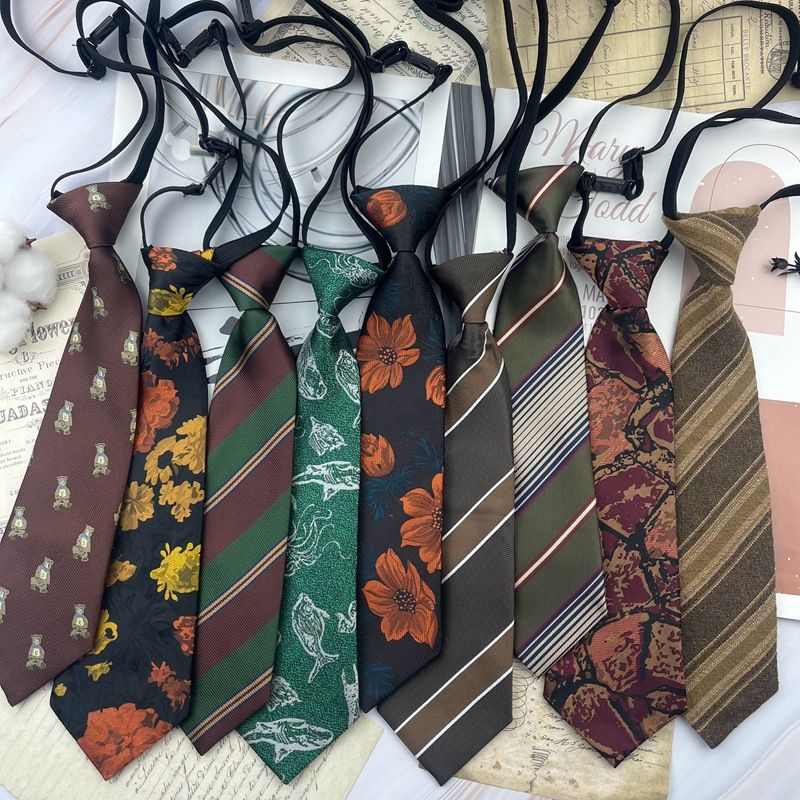 Vintage voor vrouwen geruit rood groen rendier college stijl geen ins nodig kleine stropdas student unisex gestreept nis_voghion.com