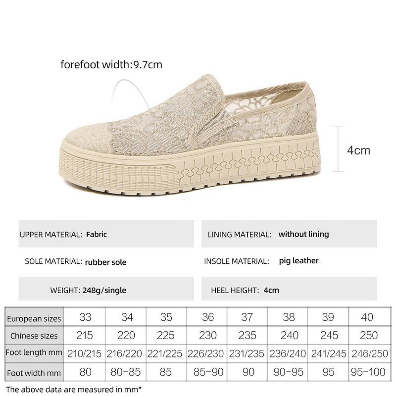 Chaussures à enfiler Cameido en maille et dentelle respirantes pour femme. Chaussures de pêcheur à semelles épaisses pour le printemps 2025, chaussures décontractées._voghion.com