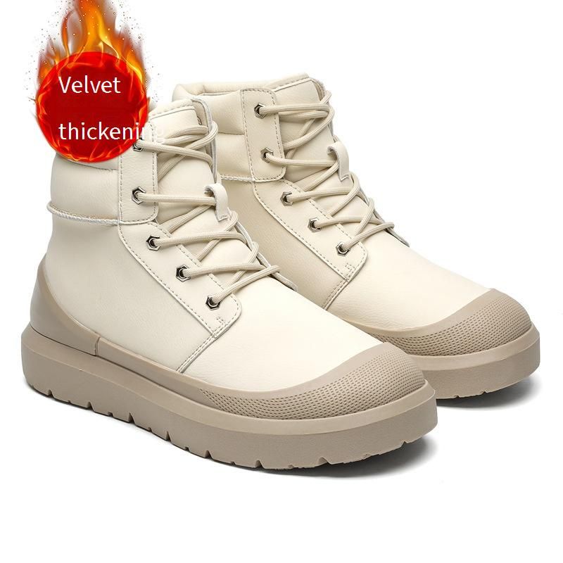 Unisex Winter Boots With Faux Fur Lining, Waterproof & Slip-Resistant, Comfortable Thick-Soled Casual Shoes For Men And Women_voghion.com