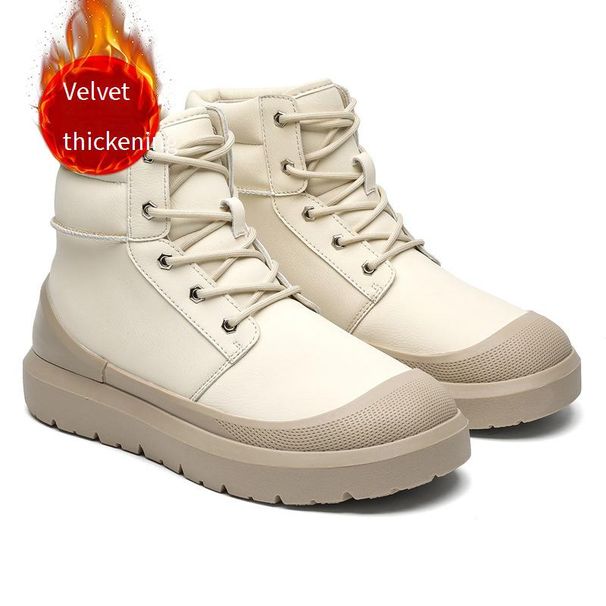 Unisex Winter Boots With Faux Fur Lining, Waterproof & Slip-Resistant, Comfortable Thick-Soled Casual Shoes For Men And Women_voghion.com