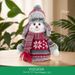 Christmas Snowman Plush Doll – Handmade Knit Fabric, Festive Tabletop Decor For Home/Shop Window (Set Of 2 Styles: Elf Hat & Fur Cap)_voghion.com