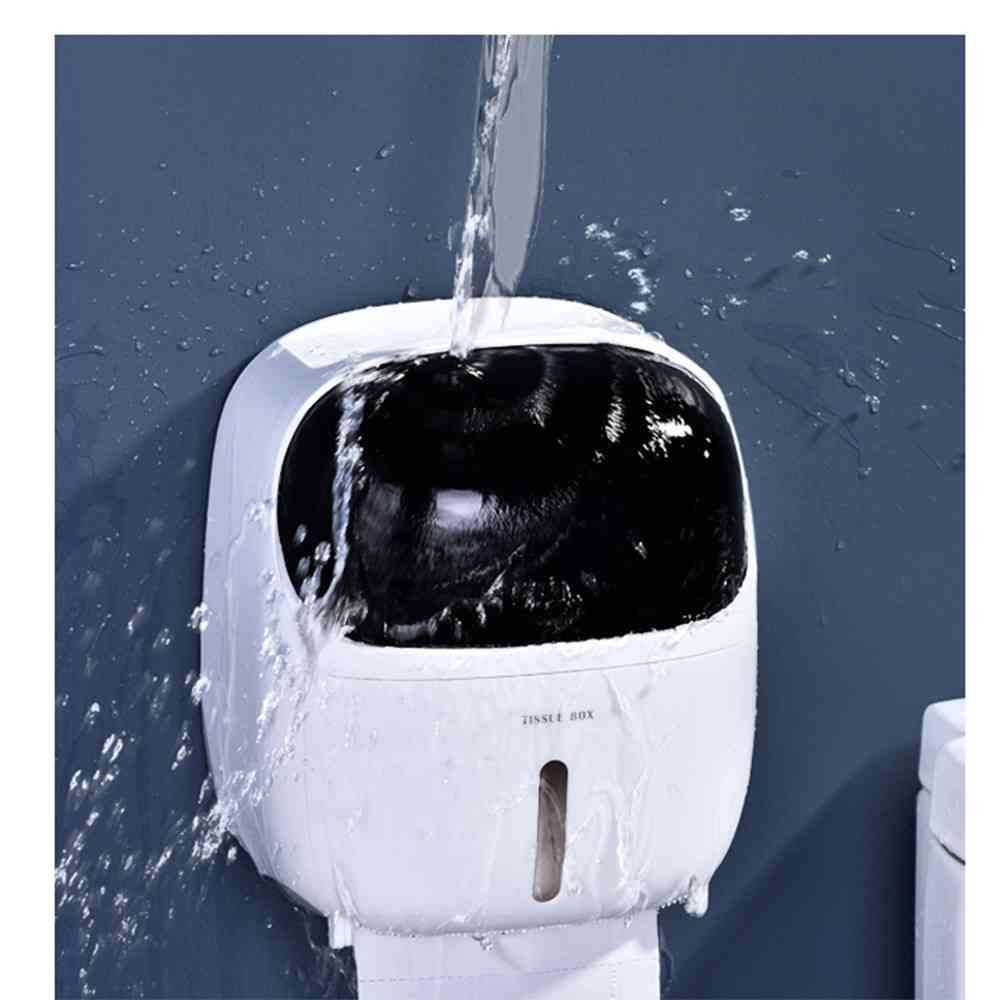 Toilet Paper Box Toilet Paper Towel Rack Toilet Household Free Punching Wall Hanging Creative Pumping Box Roll Paper Tube_voghion.com