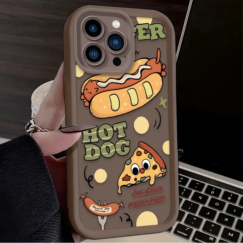 Stoßfeste weiche Silikonhülle für iPhone 16 15 14 13 12 11 Pro Max X XS X S Max XR SE 2020 7 8 Plus Lustige Hamburger-Abdeckung_voghion.com