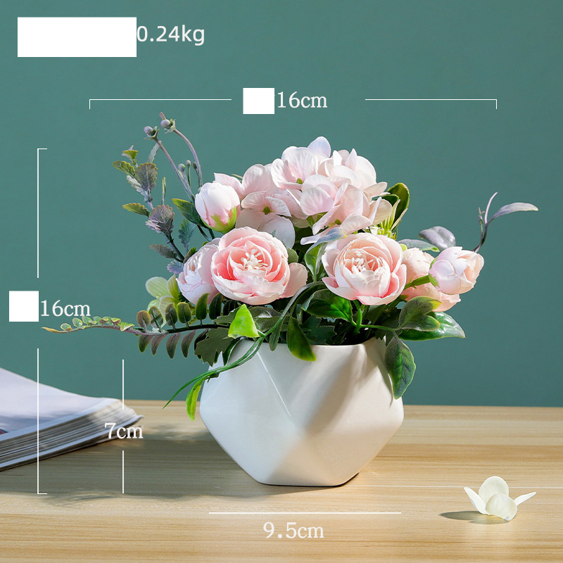 Északi egyszerű geometrikus művirágdíszek nappali étkezőasztal cserepes növénydíszek otthon zöld növény bonsai virágdíszek_voghion.com