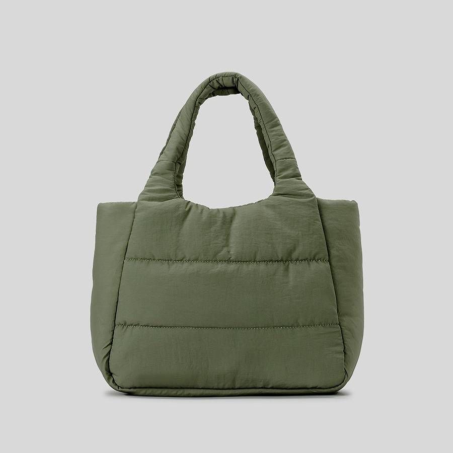 Women's Bags New Nylon Quilted Cotton Tote Bag Women's Striped Lightweight Down Cotton Shoulder Messenger Bag Handbag_voghion.com