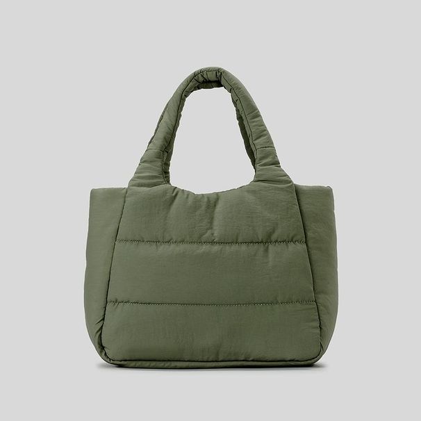 Women's Bags New Nylon Quilted Cotton Tote Bag Women's Striped Lightweight Down Cotton Shoulder Messenger Bag Handbag_voghion.com