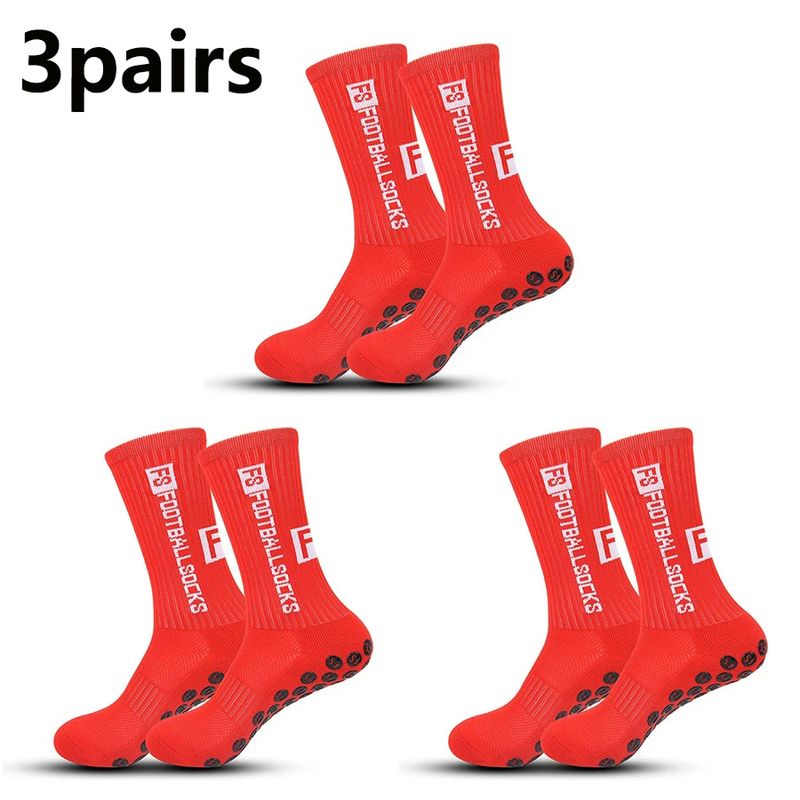 3 paia di calzini da tennis comodi e traspiranti da calcio per uomo e donna, sportivi in ​​silicone antiscivolo_voghion.com