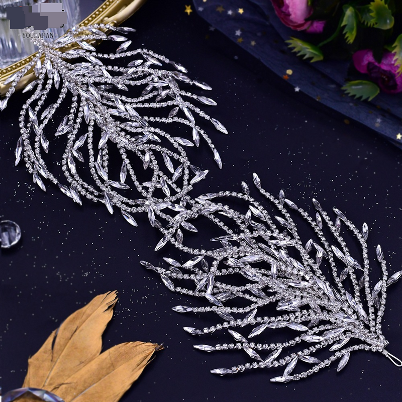 Handmade headdress creative design rhinestone tassel bridal headband wedding hair accessories_voghion.com
