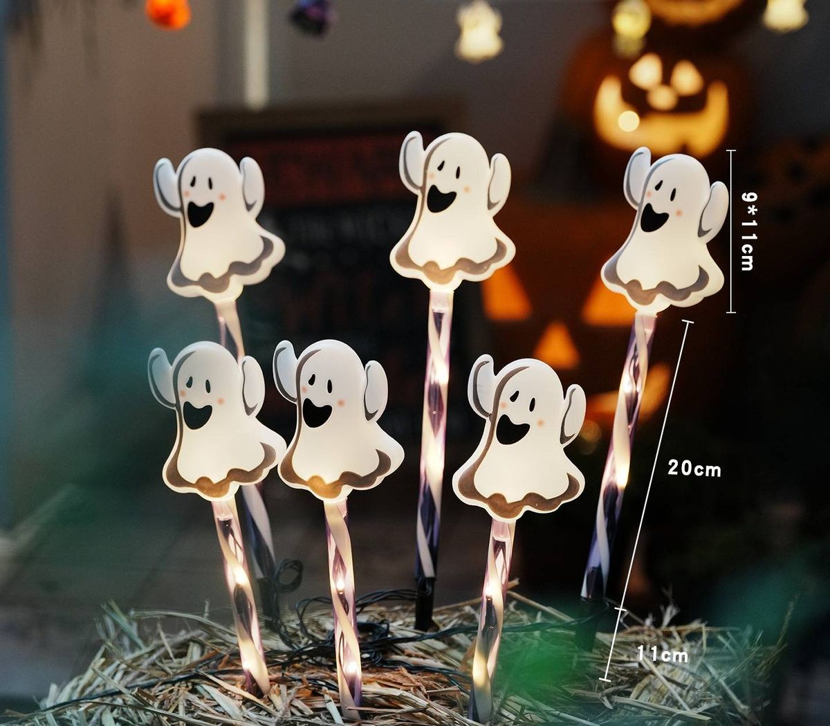 Halloween-LED-Lichterkette – Batterie- und solarbetrieben, wasserdicht IP44, 10 gruselige LED-Dekorationen für Party-Dekoration im Innen- und Außenbereich_voghion.com