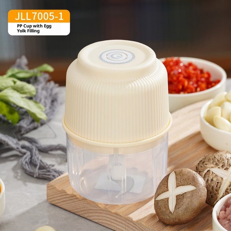 Mini USB-C Rechargeable Food Chopper – 4-Blade Glass Cup For Garlic, Baby Food & Herbs (Tritan Body, 36dB Quiet)_voghion.com