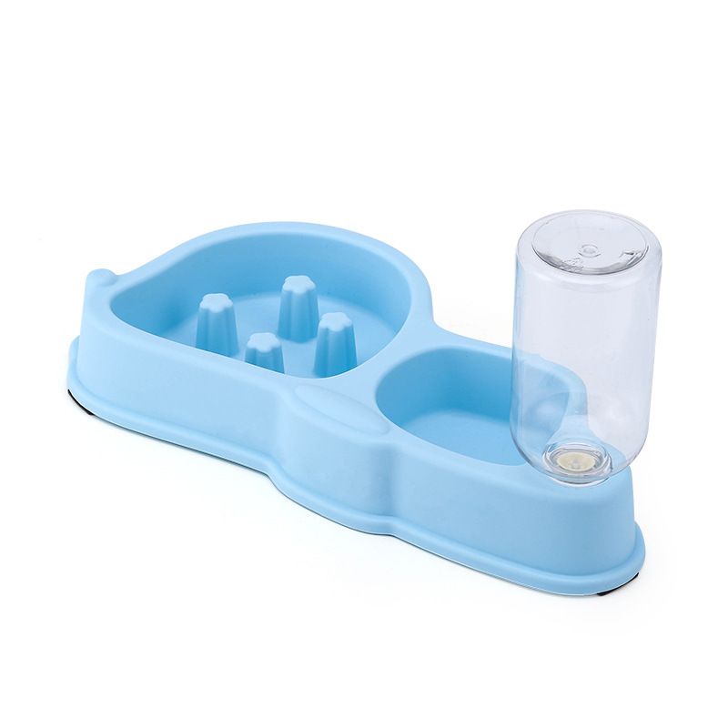 New Ali Fox Slow Feeder Integrated Double PP Dog Food Pet Water Feeding Cat Bowl_voghion.com