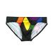 Men's low waisted printed triangle tight fitting tie up swimsuit, men's cup anti awkwardness shorts_voghion.com