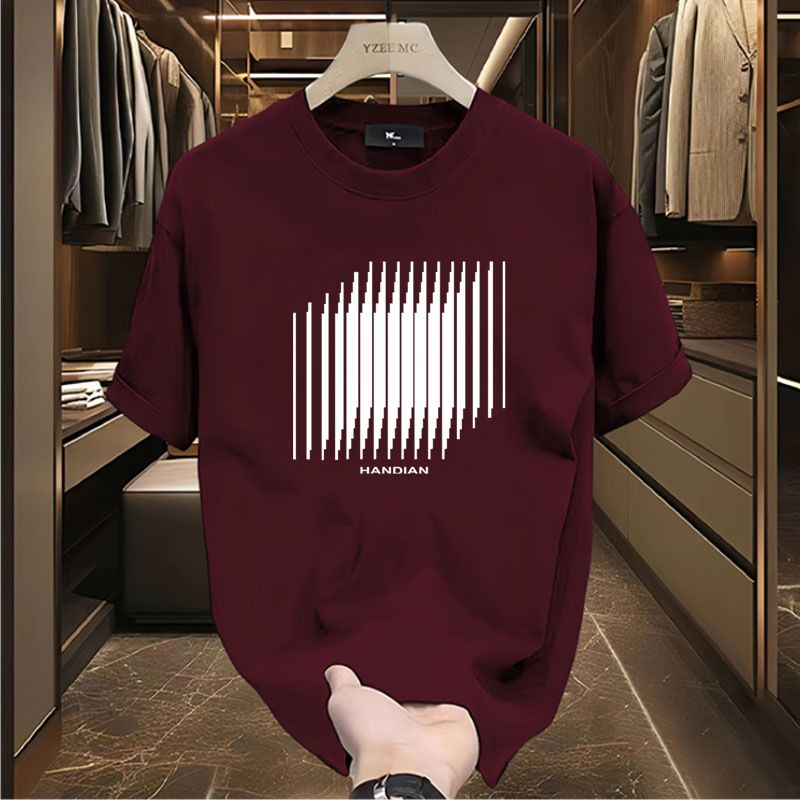 Sommer-T-Shirt mit halben Ärmeln und neuem Trend im Western-Stil, jugendlicher Trend, gutaussehende Persönlichkeit mit schurkischem Look, modisches T-Shirt-Oberteil mit Rundhalsausschnitt und kurzen Ärmeln_voghion.com