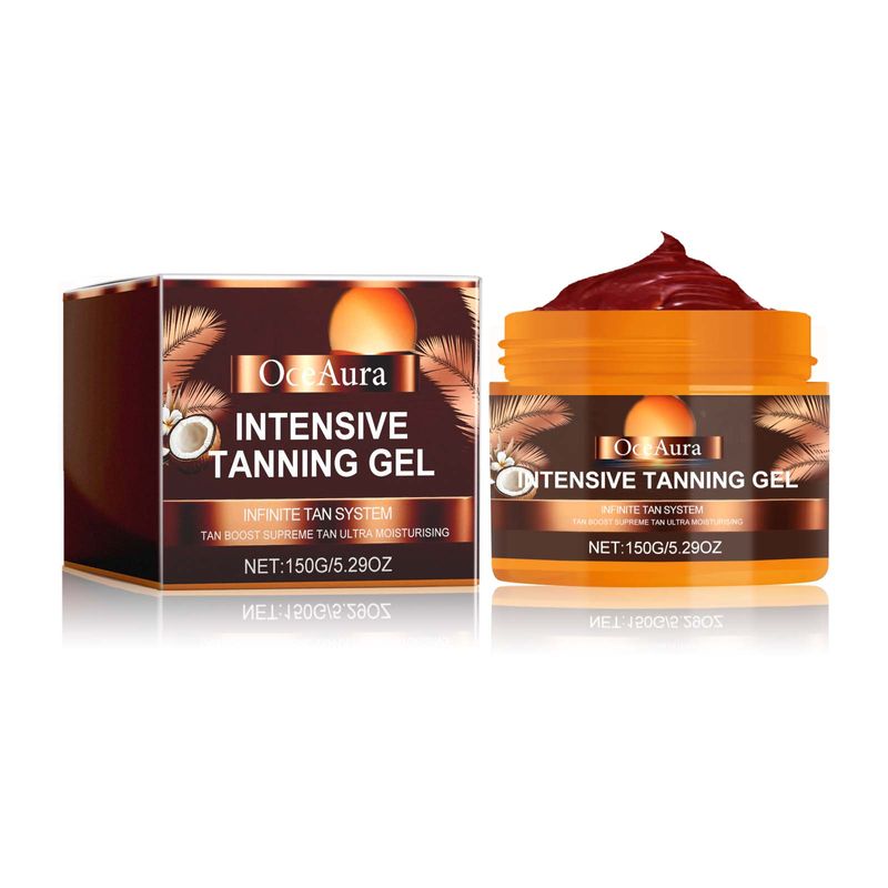 Gel bronceador intensivo OceAura, cuidado corporal hidratante color trigo natural Sun Free Black Summer Beach_voghion.com