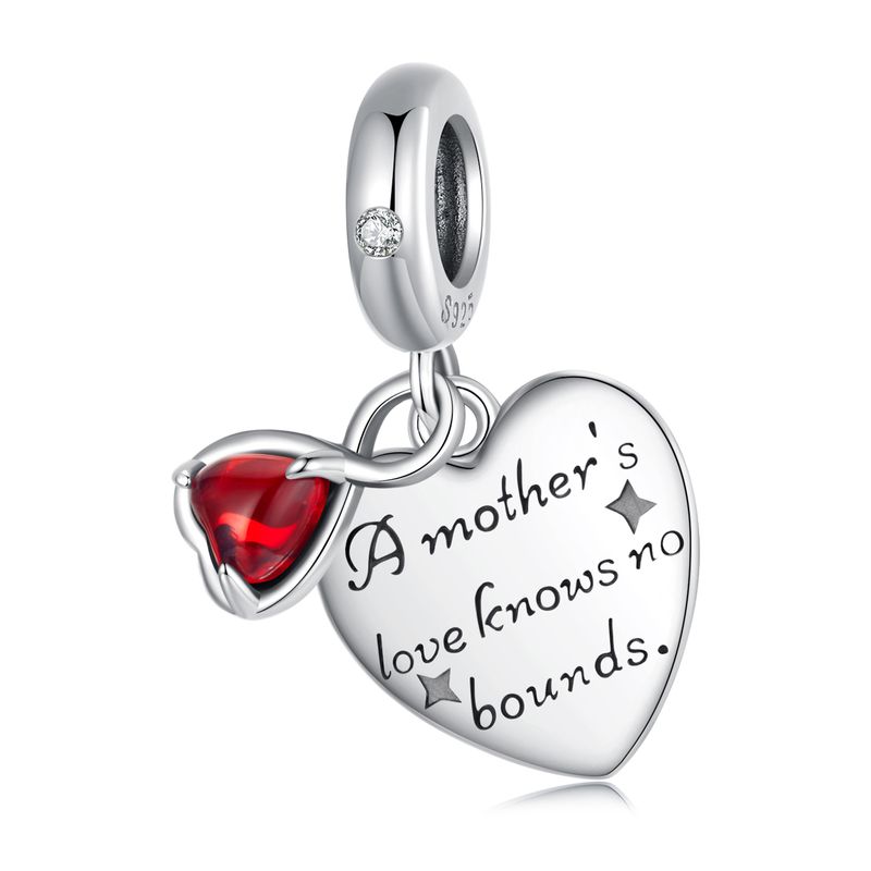 Mother's Day Heart Pendant Charm Sterling Silver Charm,SCC3048_voghion.com