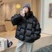 2023 Winter New Men And Women Vertical Striped Woven Down Square Trendy Warm Thickened Couple Cotton Jacket_voghion.com