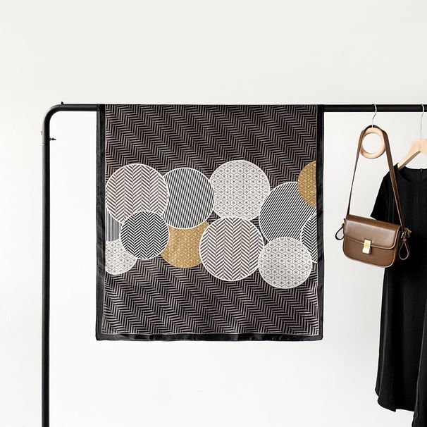 Νέο κομψό σταθερό κασκόλ, καλοκαιρινό, αναπνεύσιμο και διακοσμητικό σάλι από μετάξι με προσομοίωση σκίασης, σε μεσαίο έως μακρύ στυλ._voghion.com