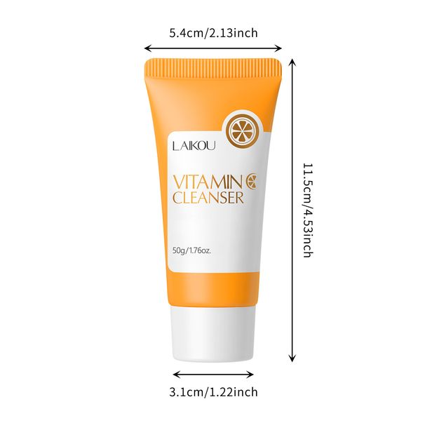 Limpador Facial com Vitamina C 50g Hidratante e Hidratante Refinador de Poros Cuidados com a Pele_voghion.com