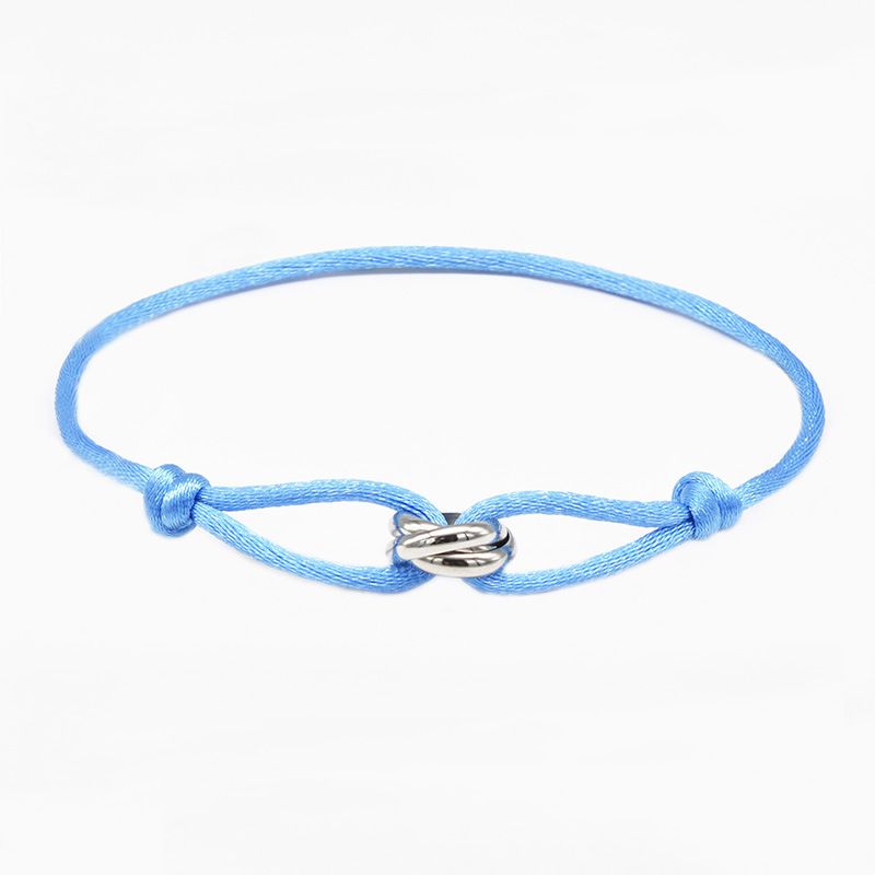 Handgewebtes Edelstahl-Armband für Paare, DIY-Farben, drei Ringe, verstellbar_voghion.com