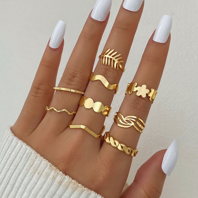 Vintage Ethnic Bohemian Women Stacked Ring Set Fashionable Versatile Butterfly Love Ring Set Personalized Geometric Stacked Joint Ring Multi-piece Set_voghion.com