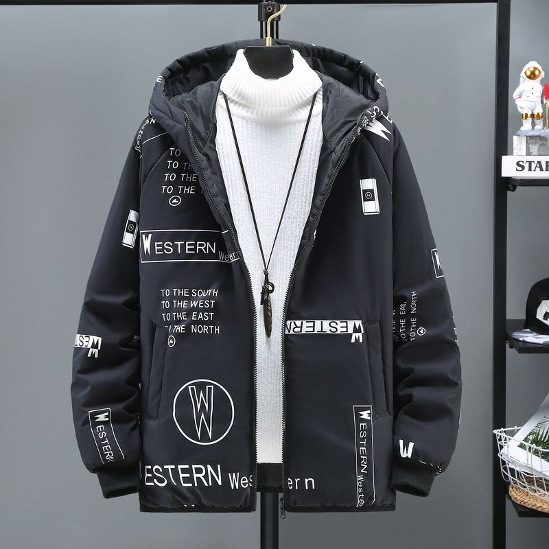 Herenkleding katoenen gewatteerde jas korte katoenen gewatteerde jas losse katoenen gewatteerde jas_voghion.com